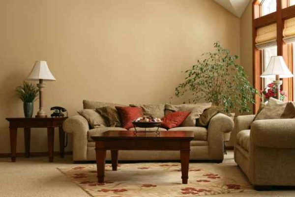 Beige sandfarbe wandfarbe wohnzimmer