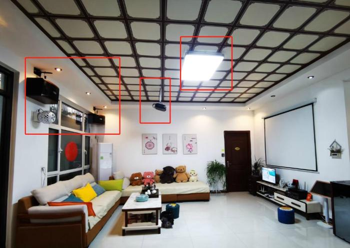 Projector viewing distance metre recommendations material size