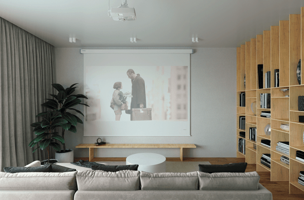 Beamer wohnzimmer wand