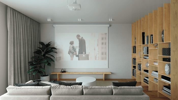 Beamer wohnzimmer wand